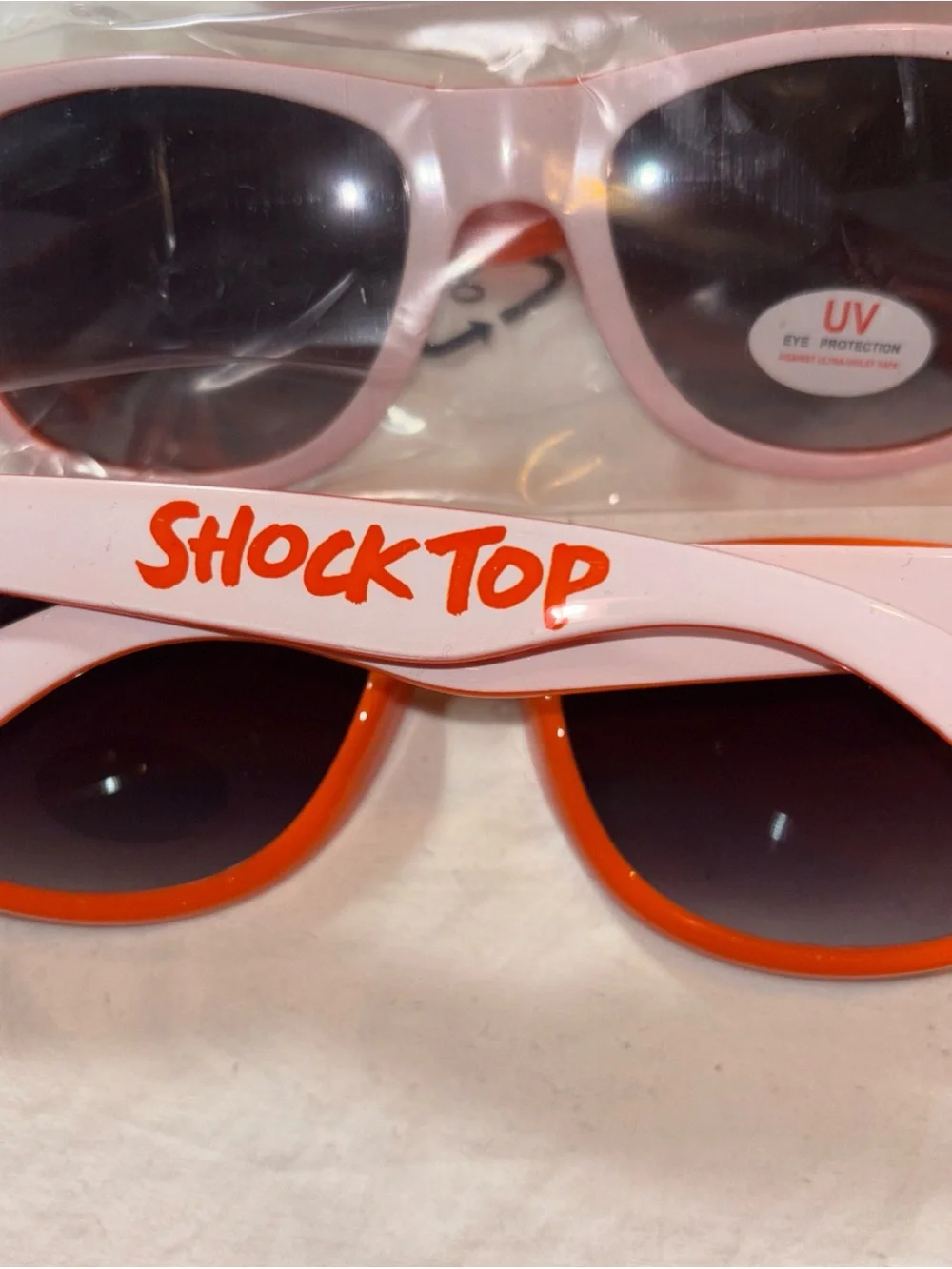 Shock Top Belgium Wheat Beer White Orange Sunglasses, UV eye protection lot of 4